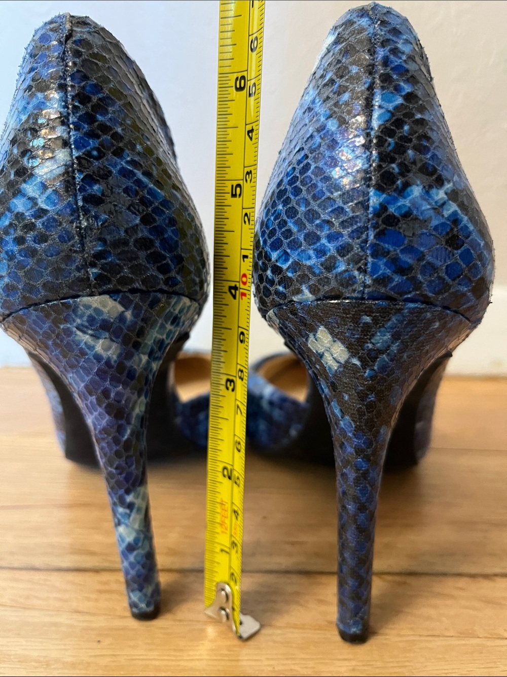 Jessica Simpson Blue and Black Snakeskin Pointed-Toe Heels - Picture 5 of 6
